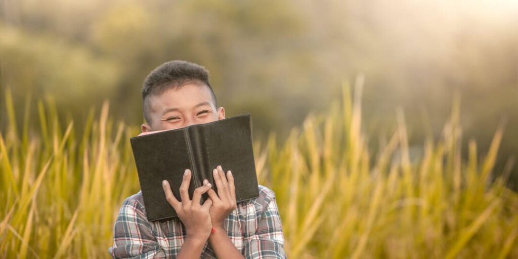 This boy is excited to discover stories of courage in the Bible.